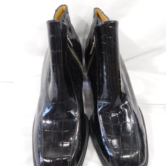 Franco Sarto Black Patent Leather Ankle Boots - Picture 5 of 7